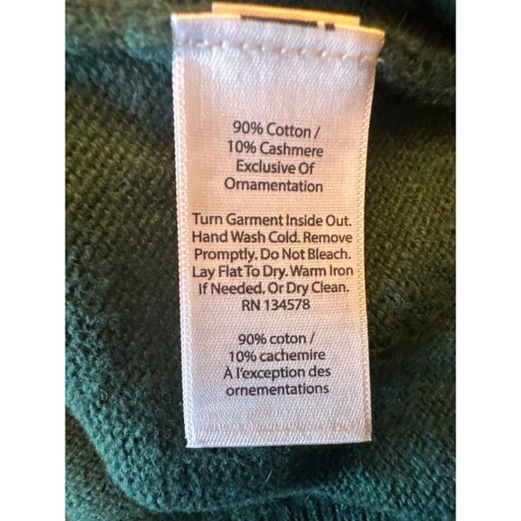 Vineyard Vines Green Cotton Cashmere Blend Mens Sweater Large - Picture 4 of 5